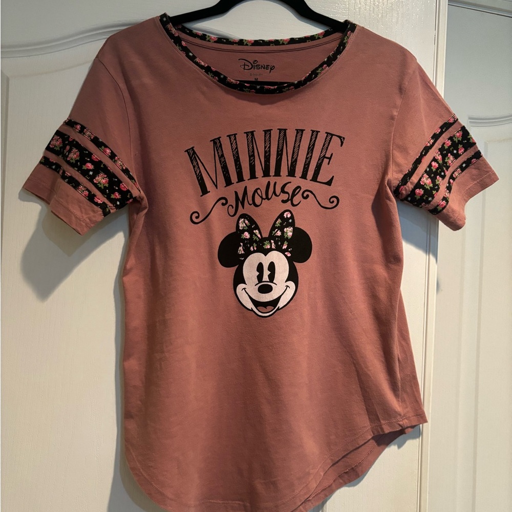 Disney Minnie Mouse tshirt dark rose in color and M in Junior sizes